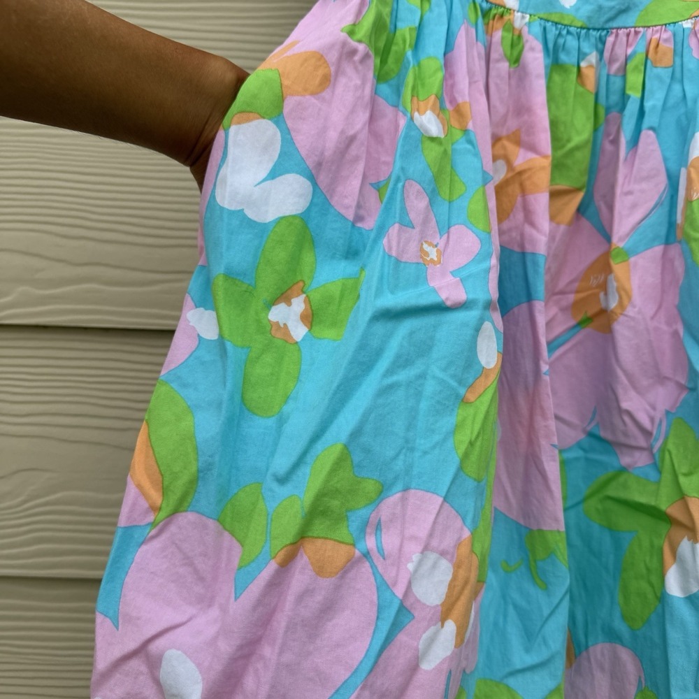 Lilly Pulitzer Y2K Floral Strapless Dress Sz4 Bow Back Fit Flare Preppy Cottage - Picture 9 of 10